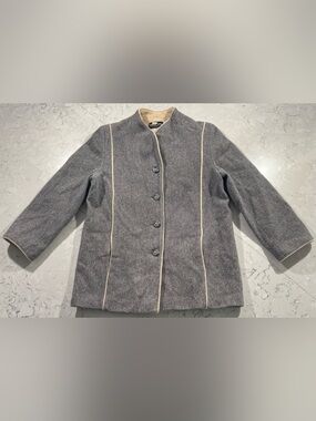 VTG 70s Wellington Fashions New York Coat Jacket Womens Large Gray Wool Lined